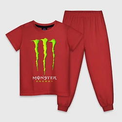 Пижама хлопковая детская MONSTER ENERGY, цвет: красный