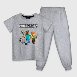 Пижама хлопковая детская MINECRAFT, цвет: меланж