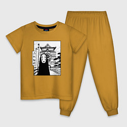 Пижама хлопковая детская No-Face Spirited Away Ghibli, цвет: горчичный