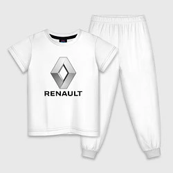 Пижама хлопковая детская RENAULT, цвет: белый