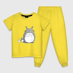 Пижама хлопковая детская Тоторо, цвет: желтый