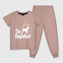 Пижама хлопковая детская The Dogfather - пародия, цвет: пыльно-розовый