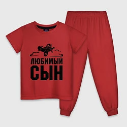 Пижама хлопковая детская Любимый сын-авиатор, цвет: красный