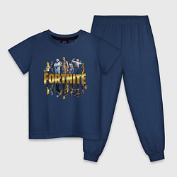 Пижама хлопковая детская Fortnite Chapter 2, цвет: тёмно-синий