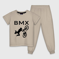 Пижама хлопковая детская Велоспорт BMX Z, цвет: миндальный