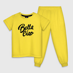 Пижама хлопковая детская Bella Ciao, цвет: желтый