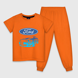 Пижама хлопковая детская Ford Z, цвет: оранжевый
