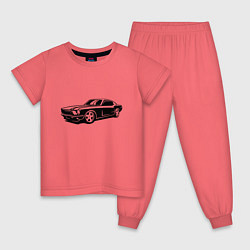 Пижама хлопковая детская Ford Mustang Z, цвет: коралловый