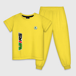 Пижама хлопковая детская Skoda RS Z, цвет: желтый