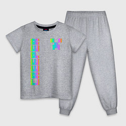 Пижама хлопковая детская MINECRAFT CREEPER, цвет: меланж