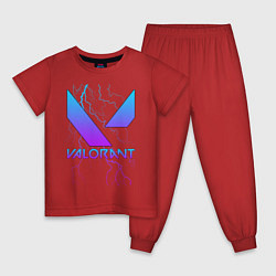 Пижама хлопковая детская VALORANT, цвет: красный