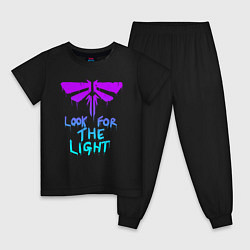 Пижама хлопковая детская ЦИКАДЫ LOOK FOR THE LIGHT, цвет: черный