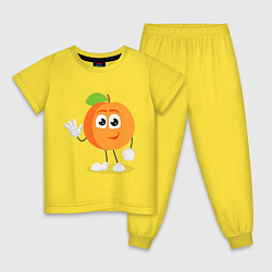 Пижама хлопковая детская Персик, цвет: желтый
