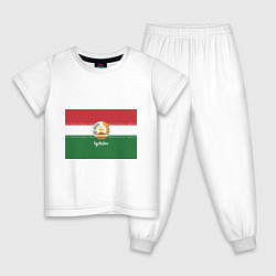 Пижама хлопковая детская Таджикистан, цвет: белый