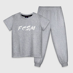 Пижама хлопковая детская FCSM, цвет: меланж