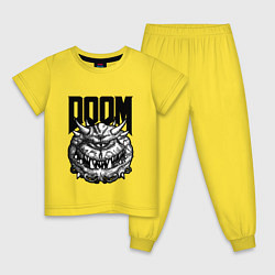 Пижама хлопковая детская КАКОДЕМОН DOOM Z, цвет: желтый