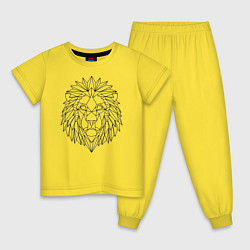 Пижама хлопковая детская Геометрический Лев, цвет: желтый