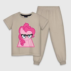 Пижама хлопковая детская Pinky Pie hipster, цвет: миндальный