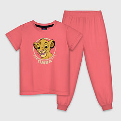 Пижама хлопковая детская Young Simba цвета коралловый — фото 1