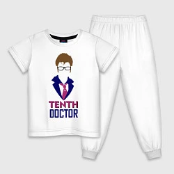 Пижама хлопковая детская Tenth Doctor, цвет: белый