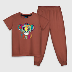 Пижама хлопковая детская Simba Colourful цвета кирпичный — фото 1