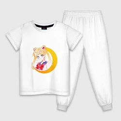 Пижама хлопковая детская Сейлор Мун, цвет: белый