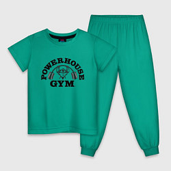 Пижама хлопковая детская GYM, цвет: зеленый