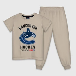 Пижама хлопковая детская VANCOUVER CANUCKS NHL, цвет: миндальный
