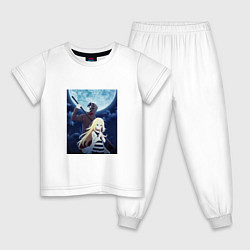Пижама хлопковая детская Ангел кровопролития, цвет: белый
