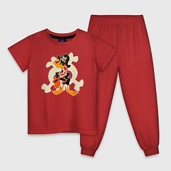 Пижама хлопковая детская Даффи Дак Хэллоуин, цвет: красный