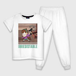 Пижама хлопковая детская Мэйбл Пайнс, цвет: белый