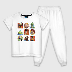 Пижама хлопковая детская Toy Story, цвет: белый