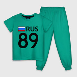 Пижама хлопковая детская RUS 89, цвет: зеленый