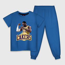 Пижама хлопковая детская LeBron - Lakers, цвет: синий