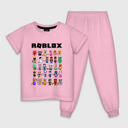 Пижама хлопковая детская ROBLOX PIGGY, цвет: светло-розовый