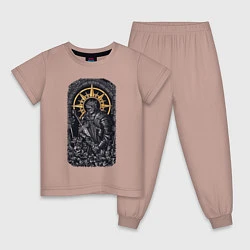 Пижама хлопковая детская Dark Souls рыцарь душа пепла, цвет: пыльно-розовый