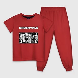 Пижама хлопковая детская UNDERTALE, цвет: красный