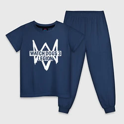 Пижама хлопковая детская Watch Dogs: Legion, цвет: тёмно-синий