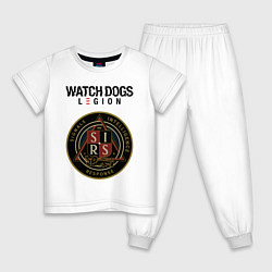 Пижама хлопковая детская S I R S Watch Dogs Legion, цвет: белый