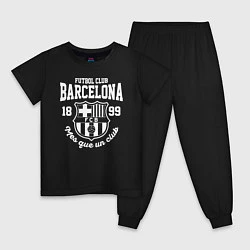 Пижама хлопковая детская Barcelona FC, цвет: черный