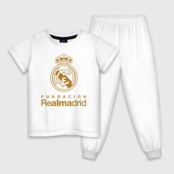 Пижама хлопковая детская Real Madrid FC, цвет: белый