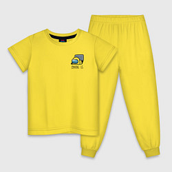 Пижама хлопковая детская AMONG US, цвет: желтый