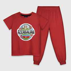 Пижама хлопковая детская Азербайджан, цвет: красный