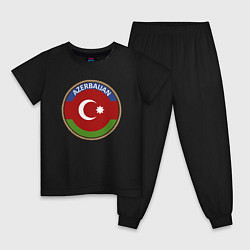 Пижама хлопковая детская Азербайджан, цвет: черный