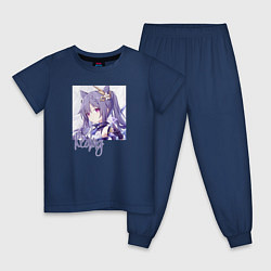 Пижама хлопковая детская Genshin Impact, цвет: тёмно-синий