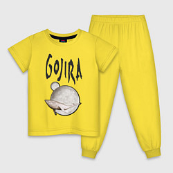 Пижама хлопковая детская Gojira, цвет: желтый