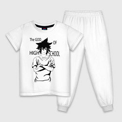 Пижама хлопковая детская The god of high school, цвет: белый