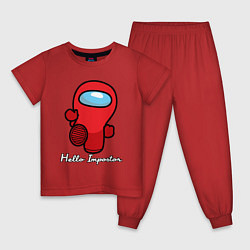 Пижама хлопковая детская Hello Impostor, цвет: красный
