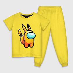 Пижама хлопковая детская AMONG US - PIKACHU, цвет: желтый