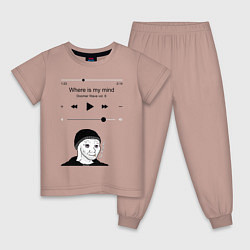 Пижама хлопковая детская Doomer, цвет: пыльно-розовый